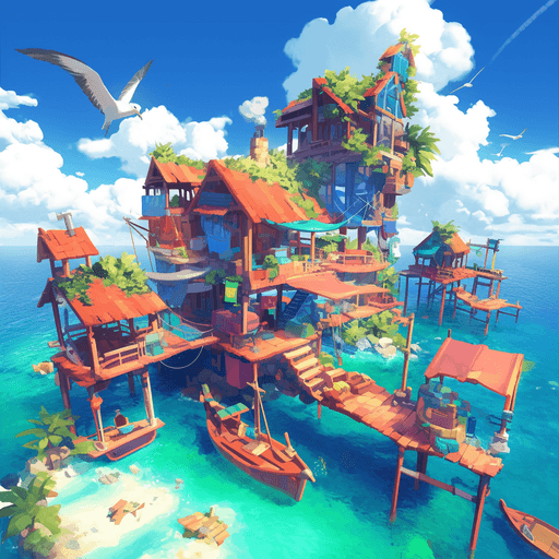 Island Built Into City